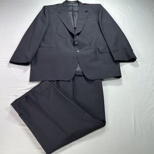 Christian Brooks‎ Suit Mens 44L Pinstripe Wool Blend Blazer Pants 42x26